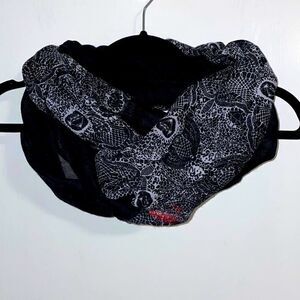 BONGO skull print and black infinity scarf in lightweight woven fabric